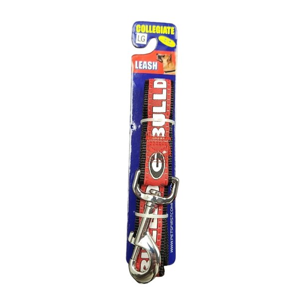 UGA Size L Pets First Dog Leash Collegiate 1 in by 6‎ ft Pet Lead UGA Bulldogs - Picture 1 of 2